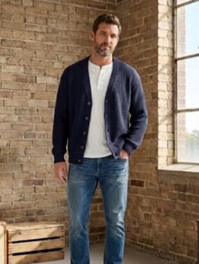 Vintage 90s Gap Chunky Grandpa Cardigan Navy Small